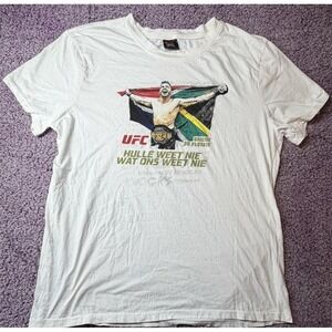 UFC Dricus Du Plessis Graphic T Shirt Mens 2XL White MMA Fighter Tee